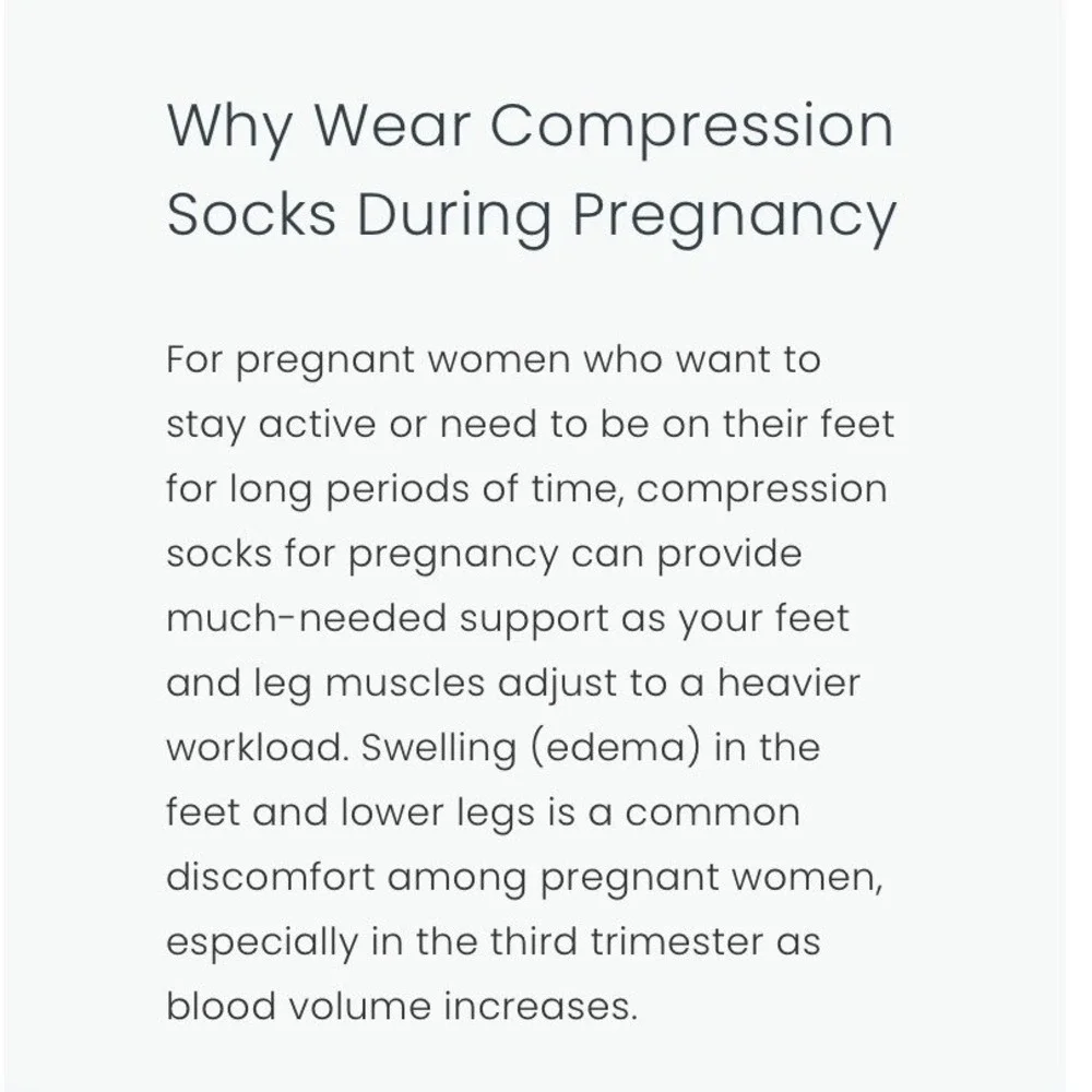 Motif Medical Maternity Compression Socks White/Gray Size‎ Medium